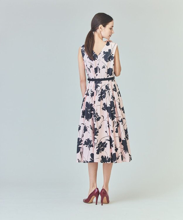 GRACE CONTINENTAL バイカラーボタニカルドレス ピンク