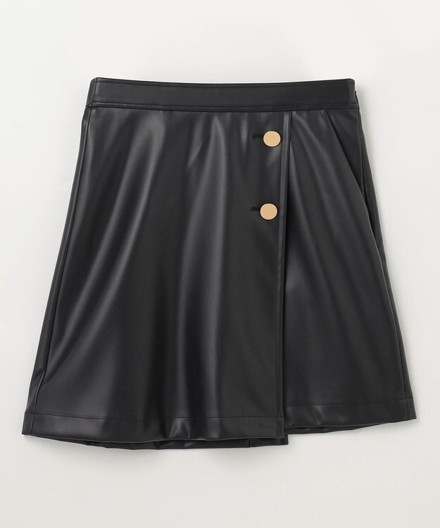 GRACE CONTINENTAL フェイクレザーミニスカート ブラック