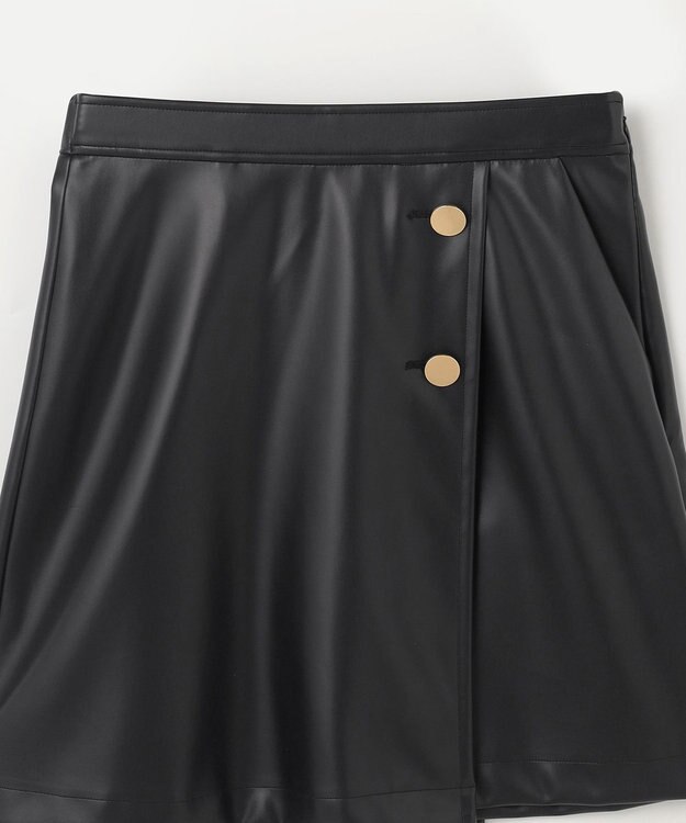 GRACE CONTINENTAL フェイクレザーミニスカート ブラック