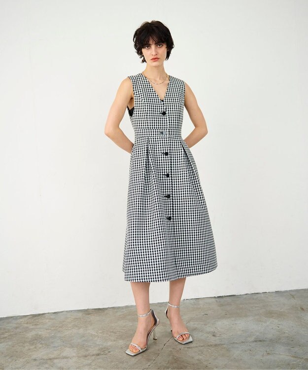 GRACE CONTINENTAL チェックジャンパースカート ブラック