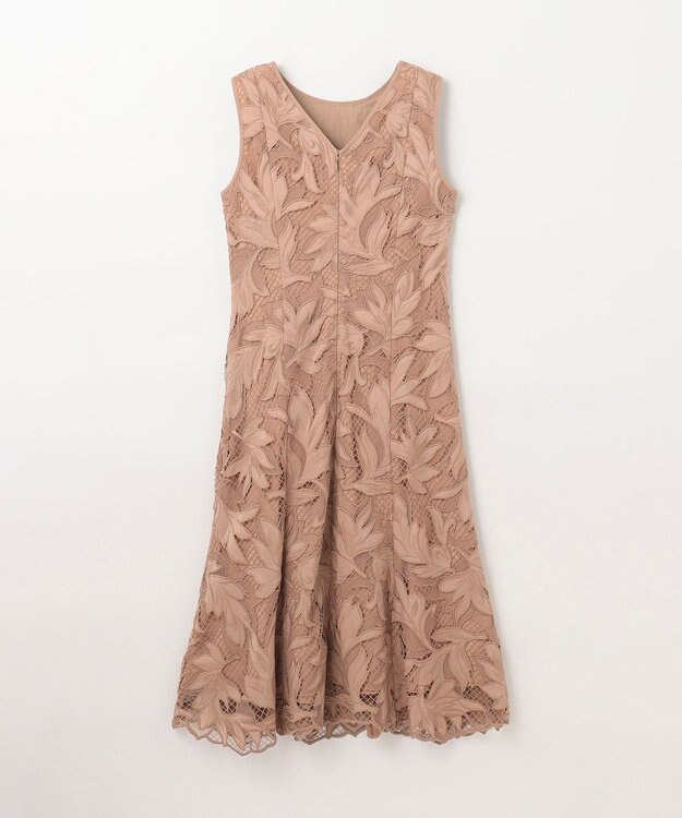 GRACE CONTINENTAL ケミカルリーフドレス ベージュ
