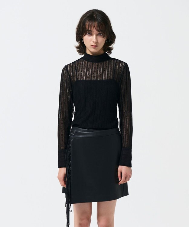 GRACE CONTINENTAL ストレッチレーストップ ブラック