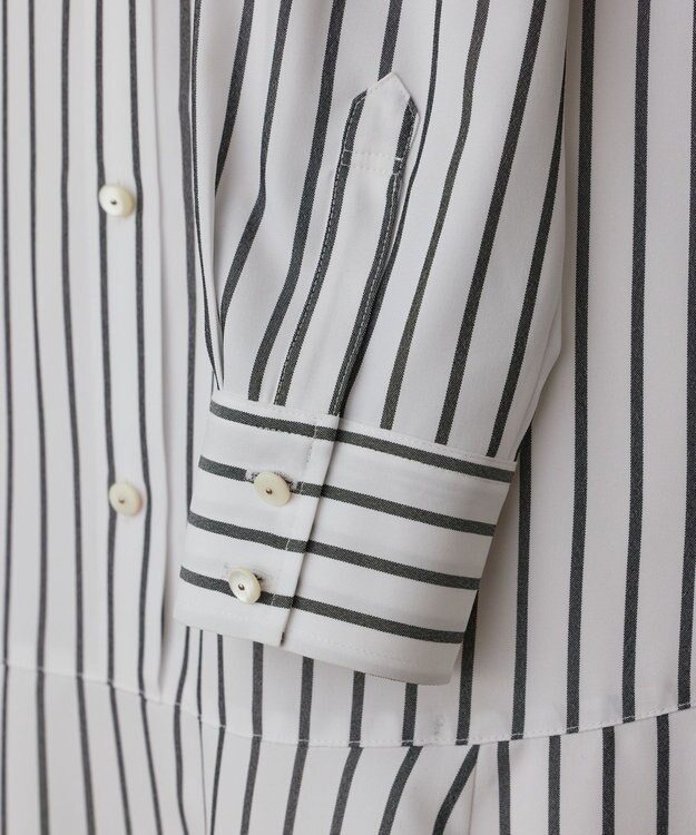 GRACE CONTINENTAL ストライプシャツワンピース ホワイト