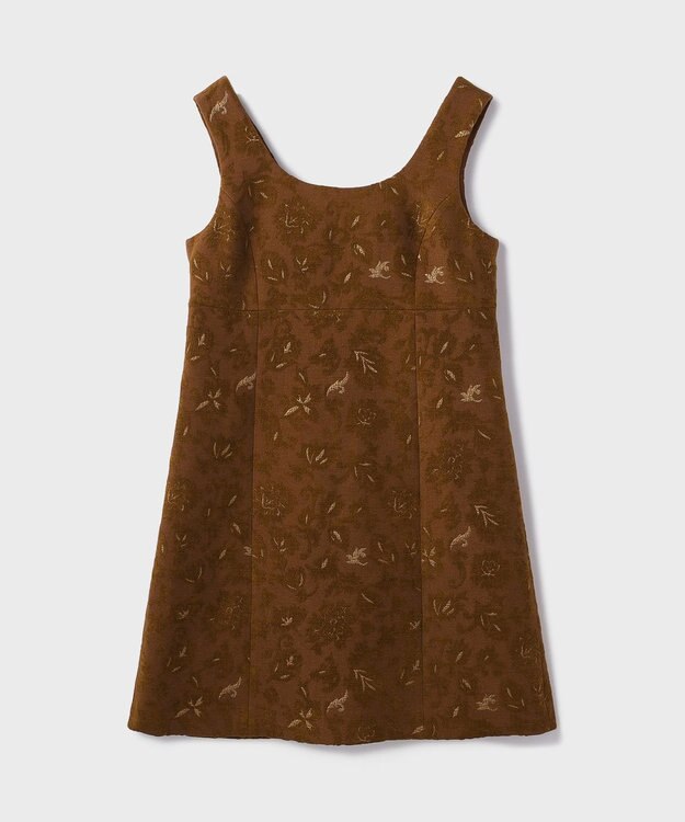 GRACE CONTINENTAL サラサジャガードミニワンピース ブラウン