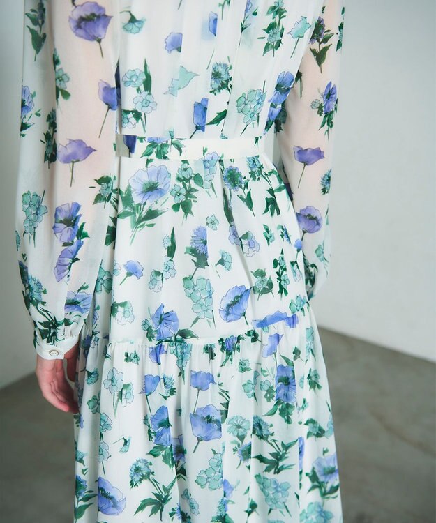 GRACE CONTINENTAL グラデフラワープリントワンピース キナリ