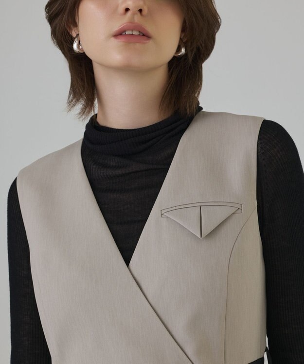 GRACE CONTINENTAL プリーツジャンパースカート ベージュ