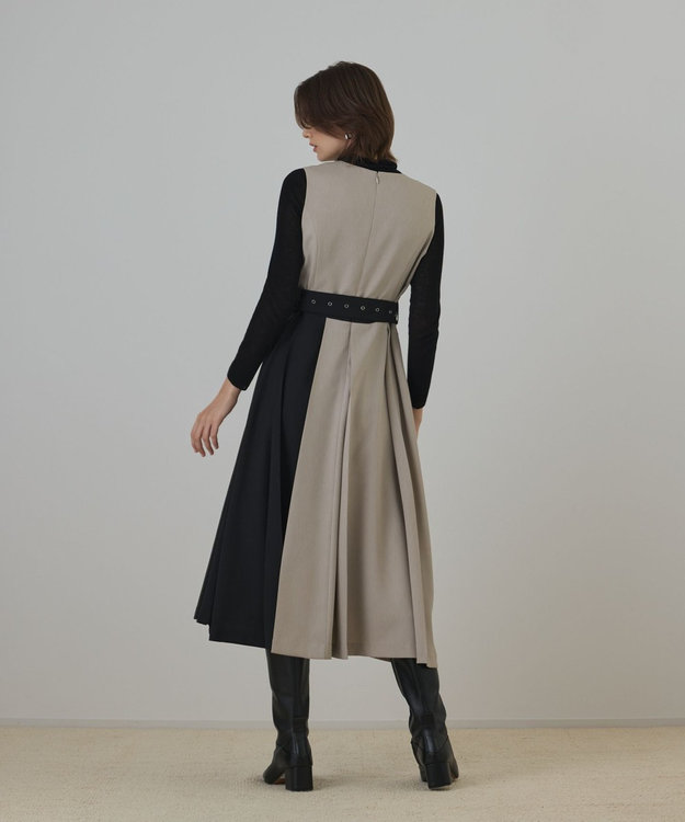 GRACE CONTINENTAL プリーツジャンパースカート ベージュ