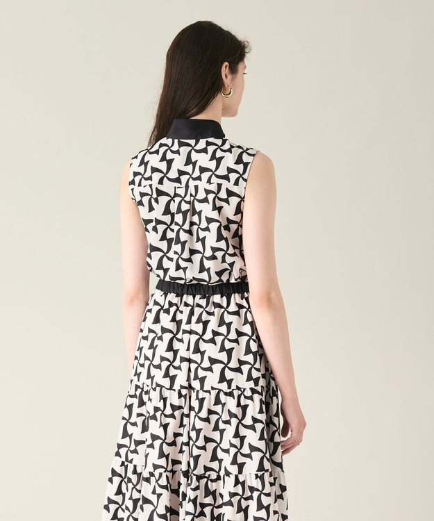 GRACE CONTINENTAL リボンプリントノースリーブトップ キナリ