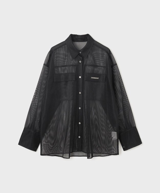 GRACE CONTINENTAL メッシュオーバーシャツ ブラック