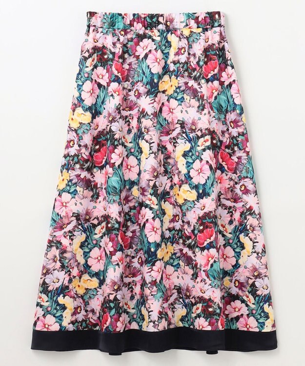 GRACE CONTINENTAL グラデフラワープリントスカート ピンク