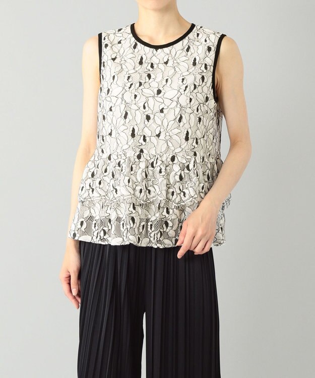 GRACE CONTINENTAL レースティアードトップ ホワイト