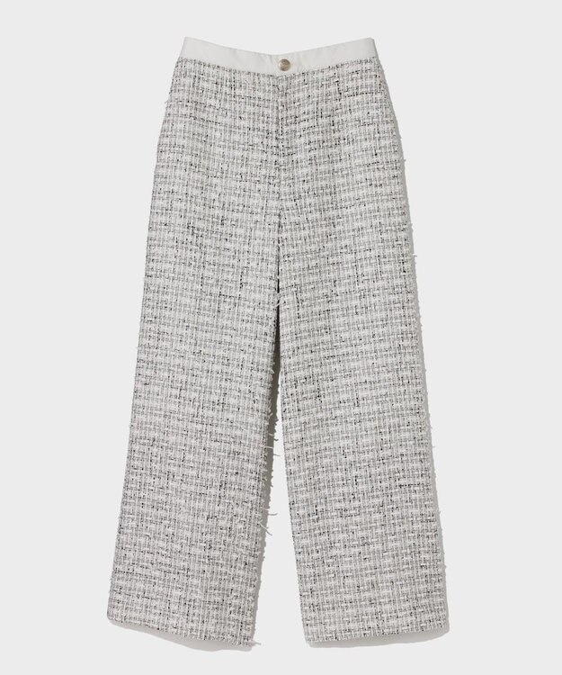 GRACE CONTINENTAL ツイードイージーパンツ ホワイト