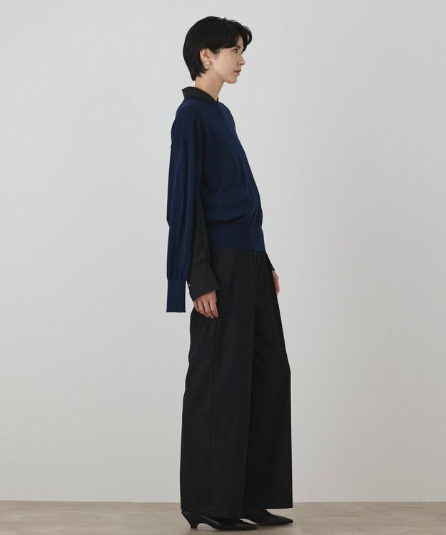 GRACE CONTINENTAL ウールタックワイドパンツ ブラック