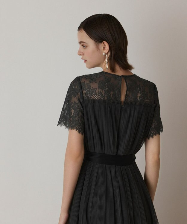 GRACE CONTINENTAL チュールプリーツドレス グレー