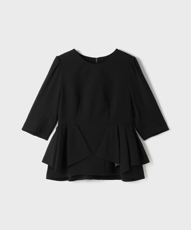 GRACE CONTINENTAL トリアセペプラムトップ ブラック