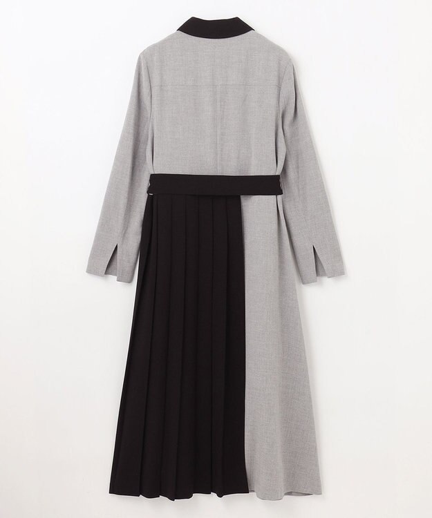 GRACE CONTINENTAL ウールタッチバイカラードレス グレー