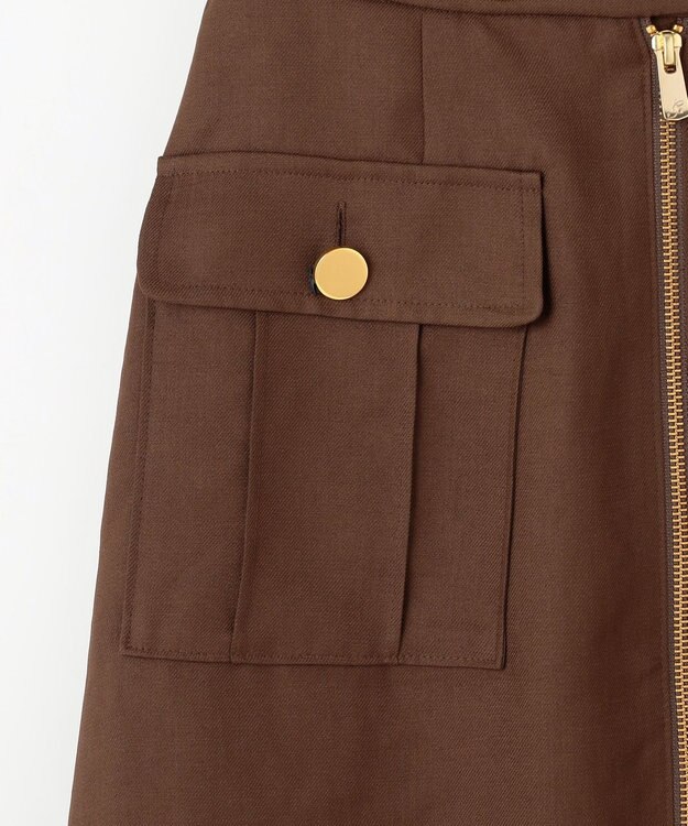 GRACE CONTINENTAL バイカラージップスカート ブラウン