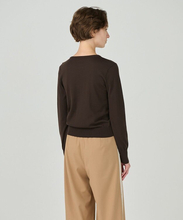 GRACE CONTINENTAL クルーニットトップ ブラウン