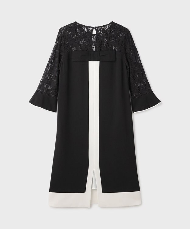 GRACE CONTINENTAL レースコンビバイカラーワンピース ブラック