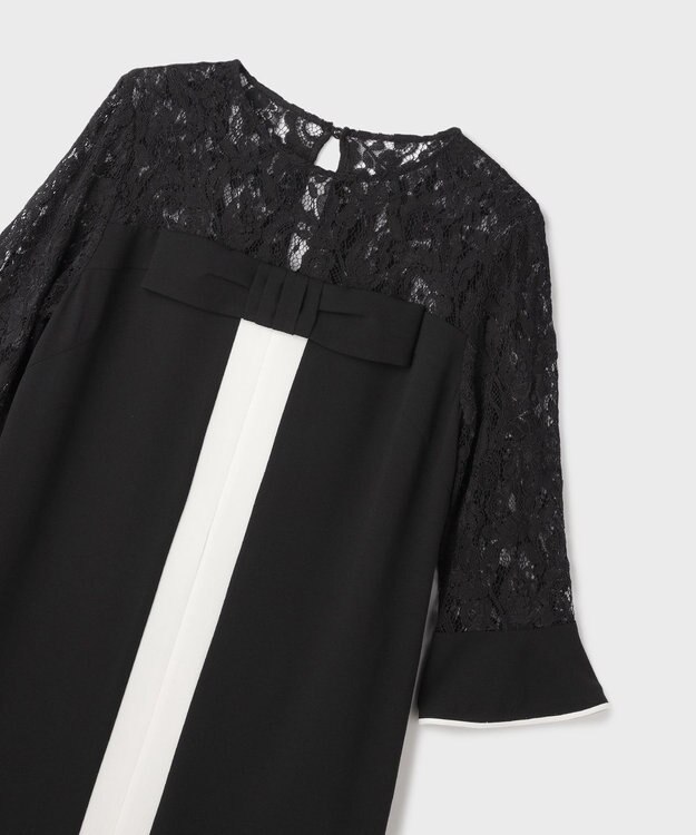 GRACE CONTINENTAL レースコンビバイカラーワンピース ブラック