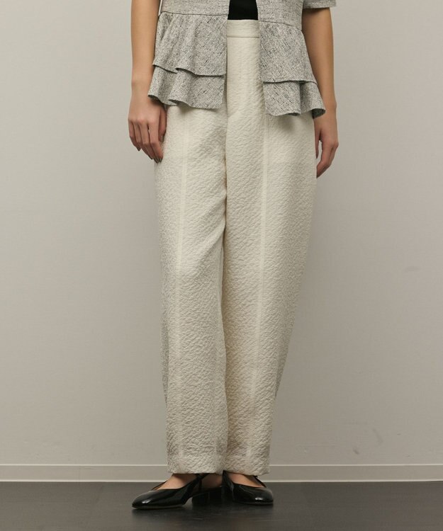 GRACE CONTINENTAL オーガンジージャガードパンツ キナリ