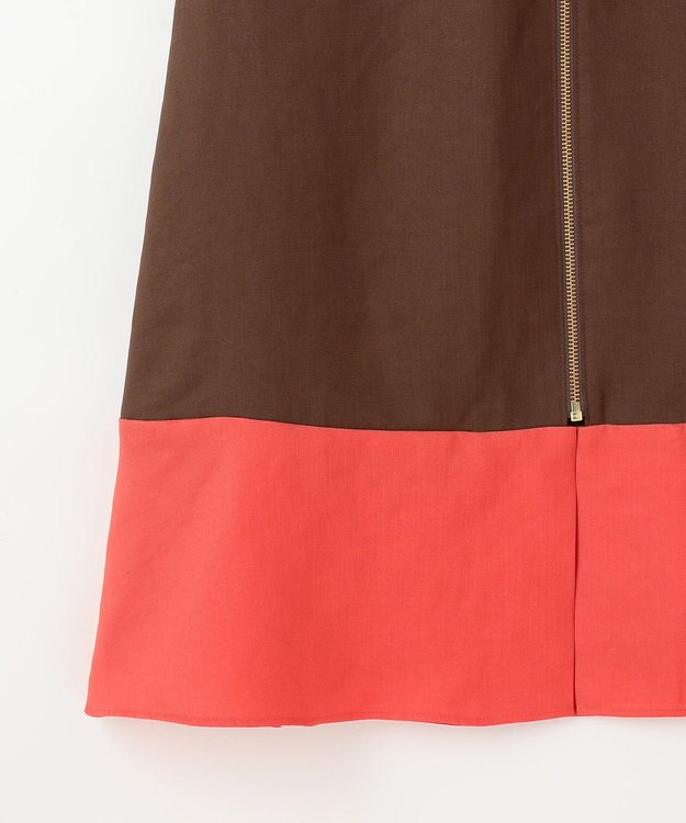 GRACE CONTINENTAL バイカラージップスカート ブラウン