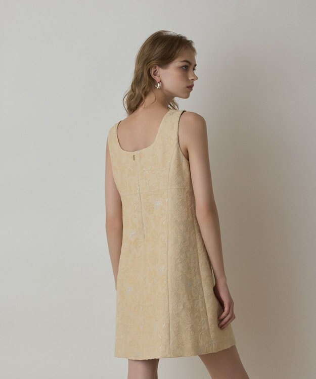 GRACE CONTINENTAL サラサジャガードミニワンピース ベージュ