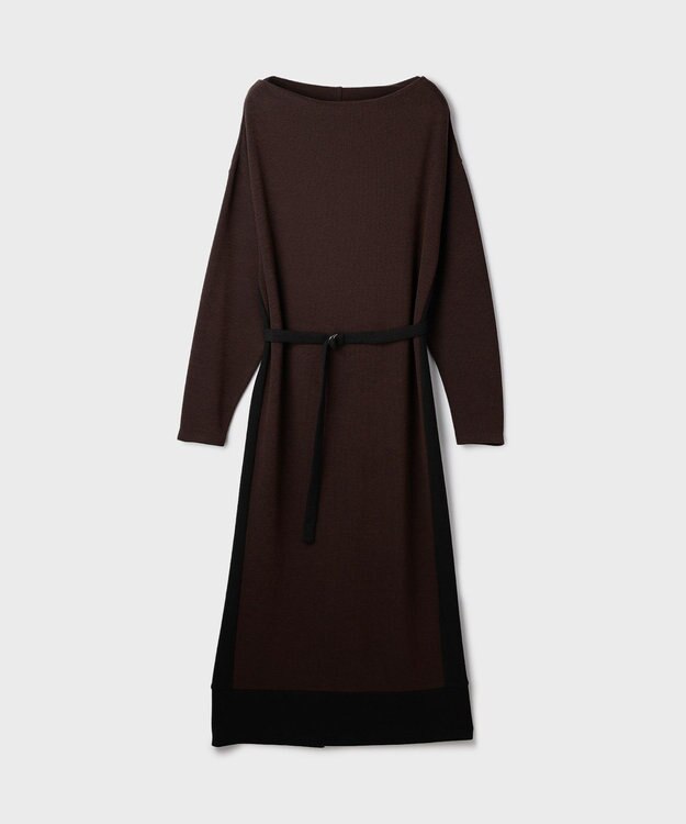 GRACE CONTINENTAL バイカラーカットワンピース ブラウン