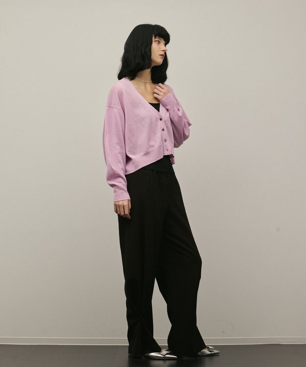 GRACE CONTINENTAL スリーブスリットニットカーディガン ピンク