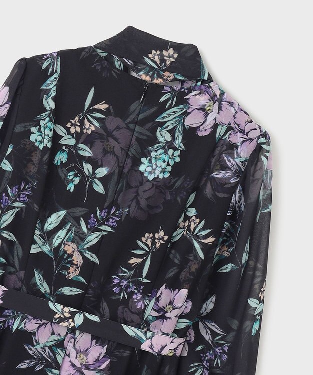 GRACE CONTINENTAL フラワーレイヤーワンピース ブラック