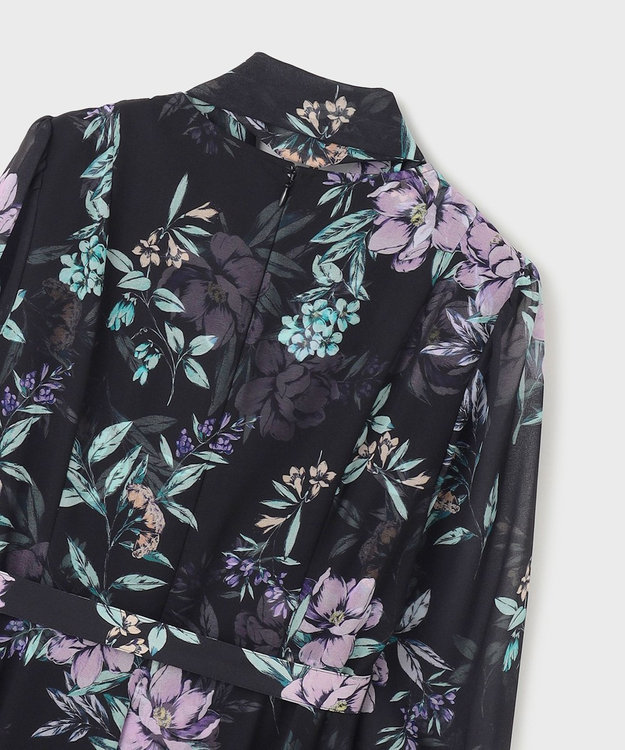 GRACE CONTINENTAL フラワーレイヤーワンピース ブラック