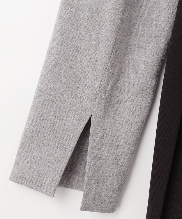 GRACE CONTINENTAL ウールタッチバイカラードレス グレー