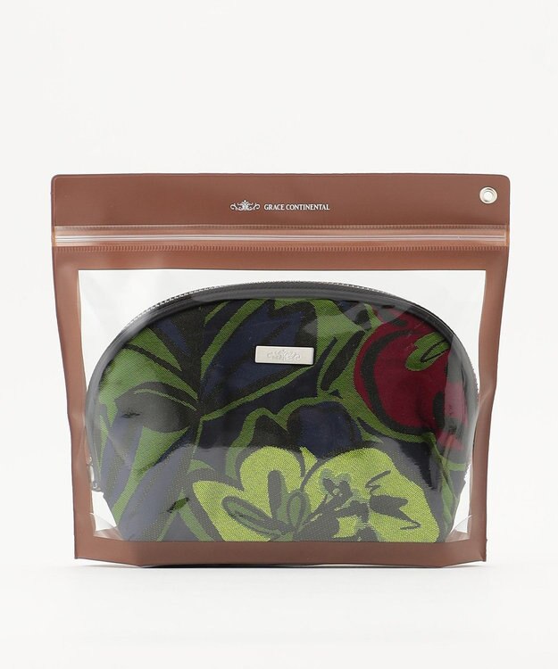GRACE CONTINENTAL Fabricシェルポーチ グリーン