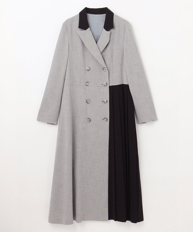 GRACE CONTINENTAL ウールタッチバイカラードレス グレー