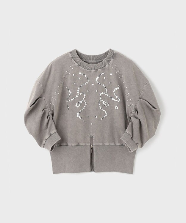 GRACE CONTINENTAL ピグメントショートトップ チャコール