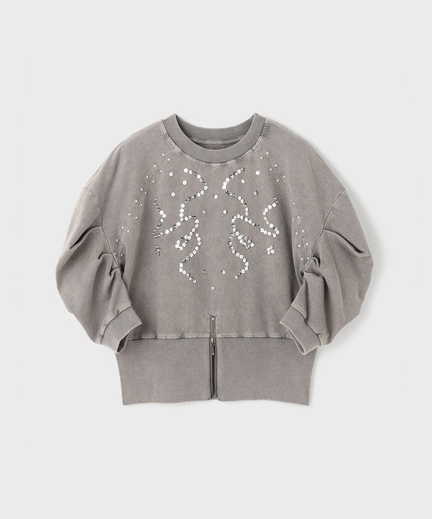 GRACE CONTINENTAL ピグメントショートトップ チャコール