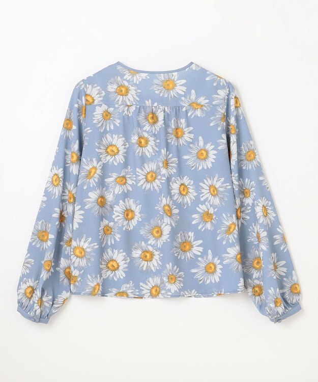 GRACE CONTINENTAL マーガレットフラワープリントブラウス ブルー