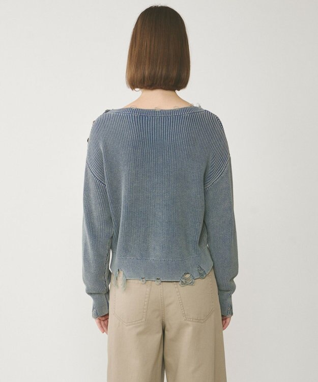 GRACE CONTINENTAL ピグメントニットトップ ネイビー