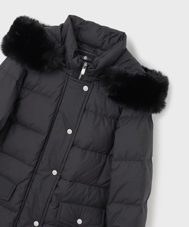 GRACE CONTINENTAL フードファーロングダウン ブラック