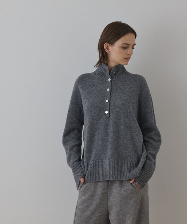 GRACE CONTINENTAL ウールオーバーニットトップ グレー