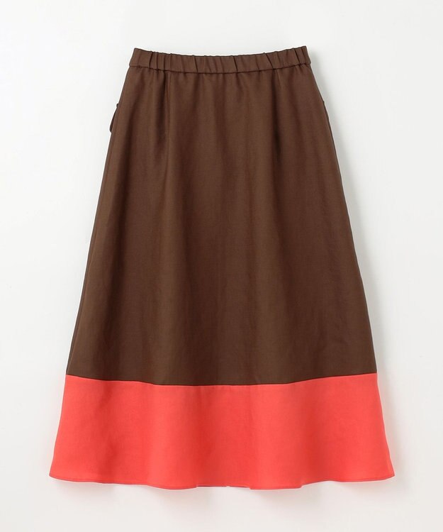 GRACE CONTINENTAL バイカラージップスカート ブラウン