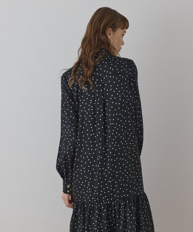 GRACE CONTINENTAL ランダムドットボウタイワンピース ブラック