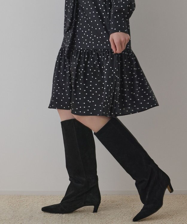 GRACE CONTINENTAL ランダムドットボウタイワンピース ブラック