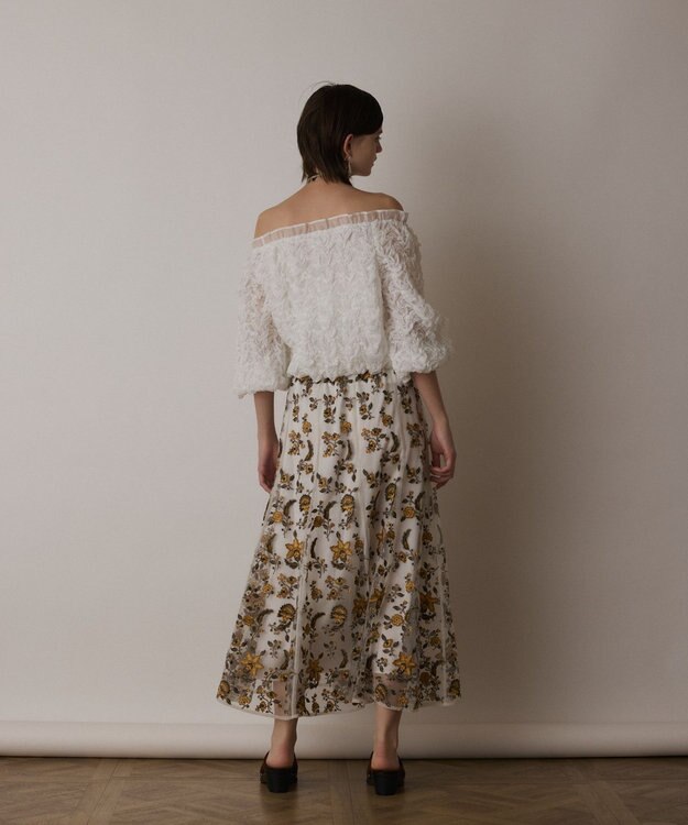 GRACE CONTINENTAL シャーリングトップ ホワイト