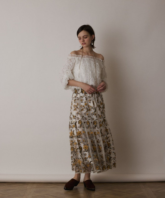 GRACE CONTINENTAL シャーリングトップ ホワイト