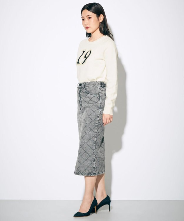 GRACE CONTINENTAL ナンバーモチーフニットトップ キナリ