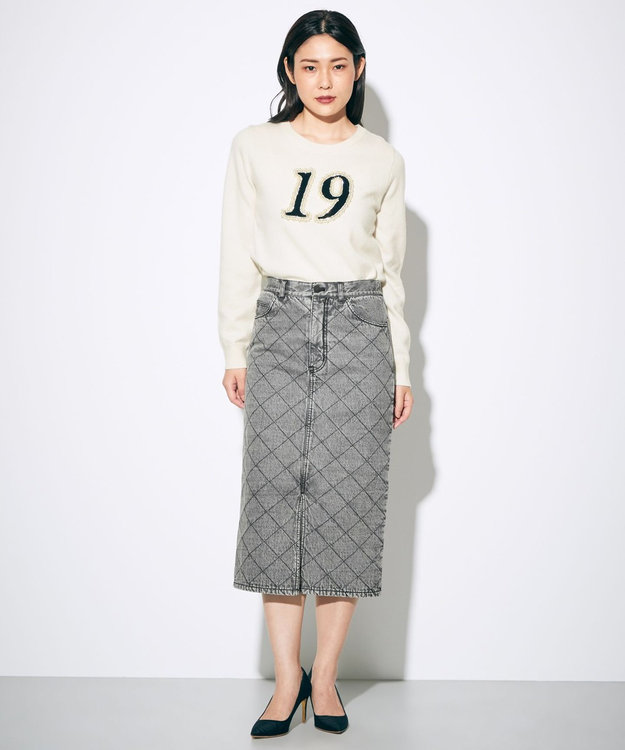 GRACE CONTINENTAL ナンバーモチーフニットトップ キナリ