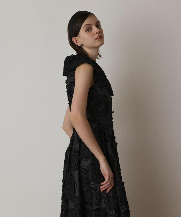 GRACE CONTINENTAL ローズ刺繍ワンピース ブラック