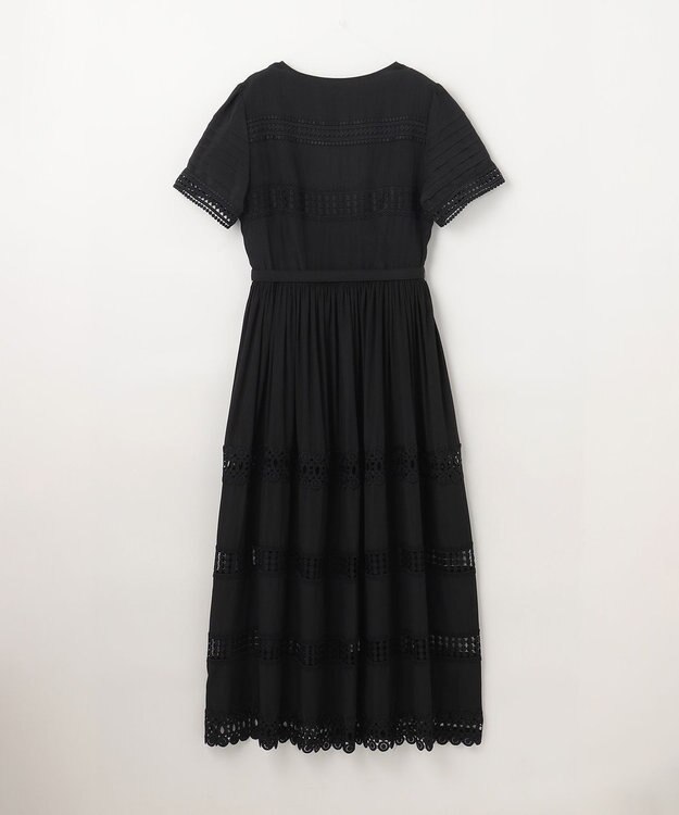 GRACE CONTINENTAL レース切替フレアワンピース ブラック