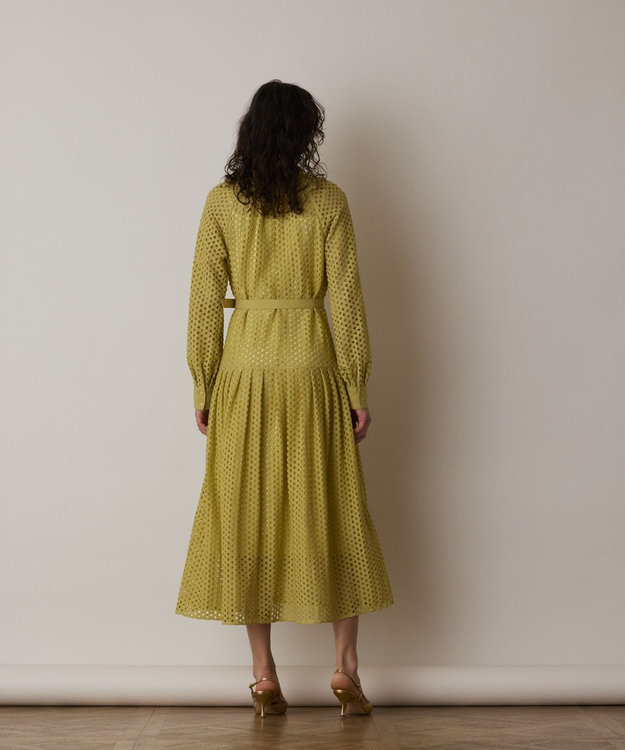GRACE CONTINENTAL メッシュレースカフタンワンピース イエロー